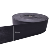 Vinyl Elastic Band: Black,  50 Yards, 5 Sizes(0.75"/1.0"/1.5"/2.0"/3.0")