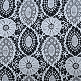 Embroidered Lace Fabric –White(#ELA01)/By Yard