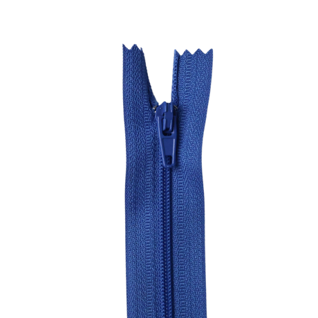 Plastic Normal Zippers: 18", Closed-End, All-Purpose, BLUE Shade