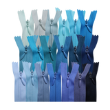 All Purpose, Plastic Invisible Zippers -18", Blue Shade