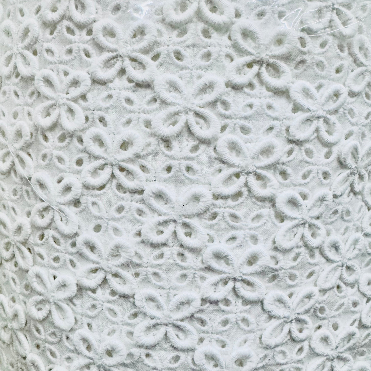 Cotton-Blend Fabric, Eyelet Raised Embroidery(2 Colors) - By the Yard