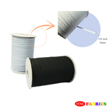 ELASTIC BAND: 100 Yards/Roll, 2 Colors(White, Black), 2 Sizes(1/4", 1/2")