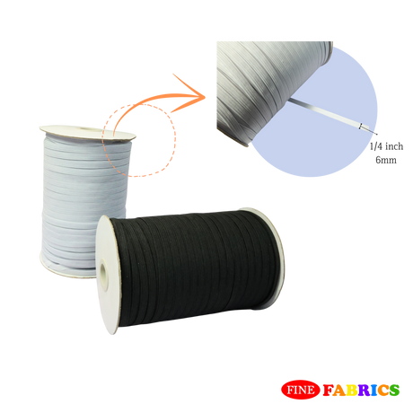 ELASTIC BAND: 100 Yards/Roll, 2 Colors(White, Black), 2 Sizes(1/4", 1/2")