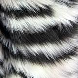 Faux Fur Fabric – Black & White Striped (#FFL01) - By the Yard