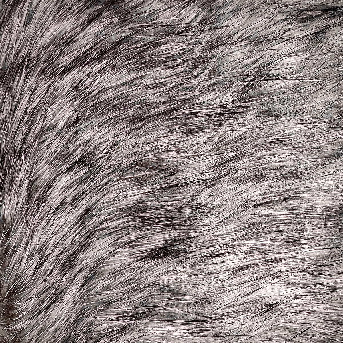 Faux Fur Fabric – Charcoal & Gray(#FFL15) - By the Yard