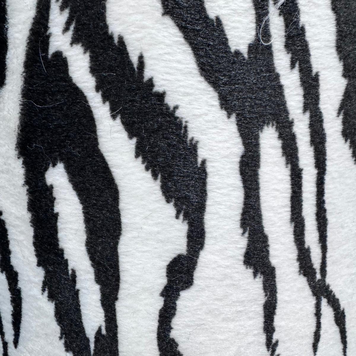 Faux Fur Fabric, Zebra Textured, White & Black, Short Pile(#FFS09) - By the Yard