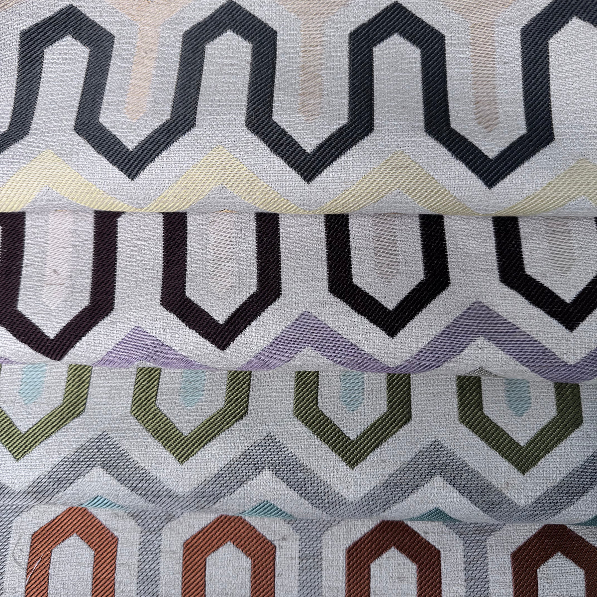 Textured Woven Upholstery Fabric, Geometric Chevron Weave Pattern (4 Styles) - By the Yard