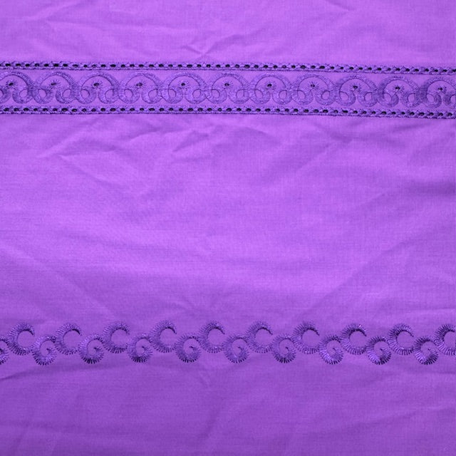 Embroidery Lace Cotton-Poly Fabric, 9 Colors, Different Patterns - By the Yard
