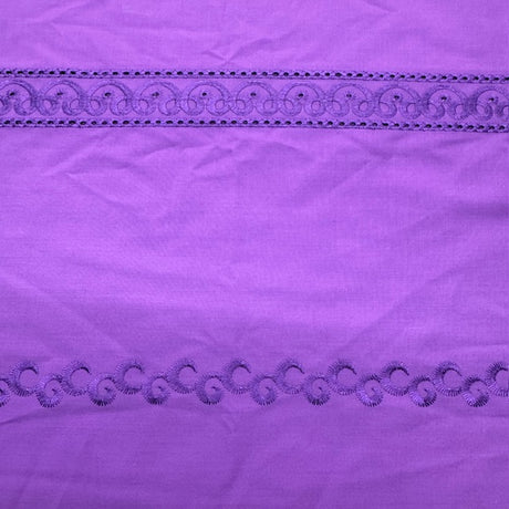 Embroidery Lace Cotton-Poly Fabric, 9 Colors, Different Patterns - By the Yard