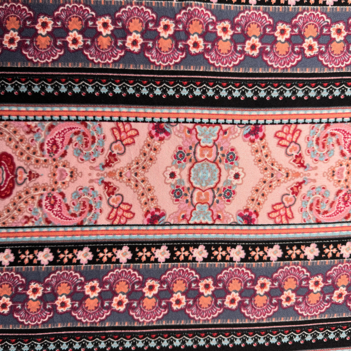 Jersey Knit Fabric, Ornamental Motifs , Horizontal Stripes(5 Styles) - By the Yard