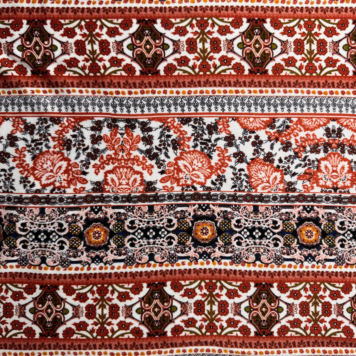 Jersey Knit Fabric, Ornamental Motifs , Horizontal Stripes(5 Styles) - By the Yard