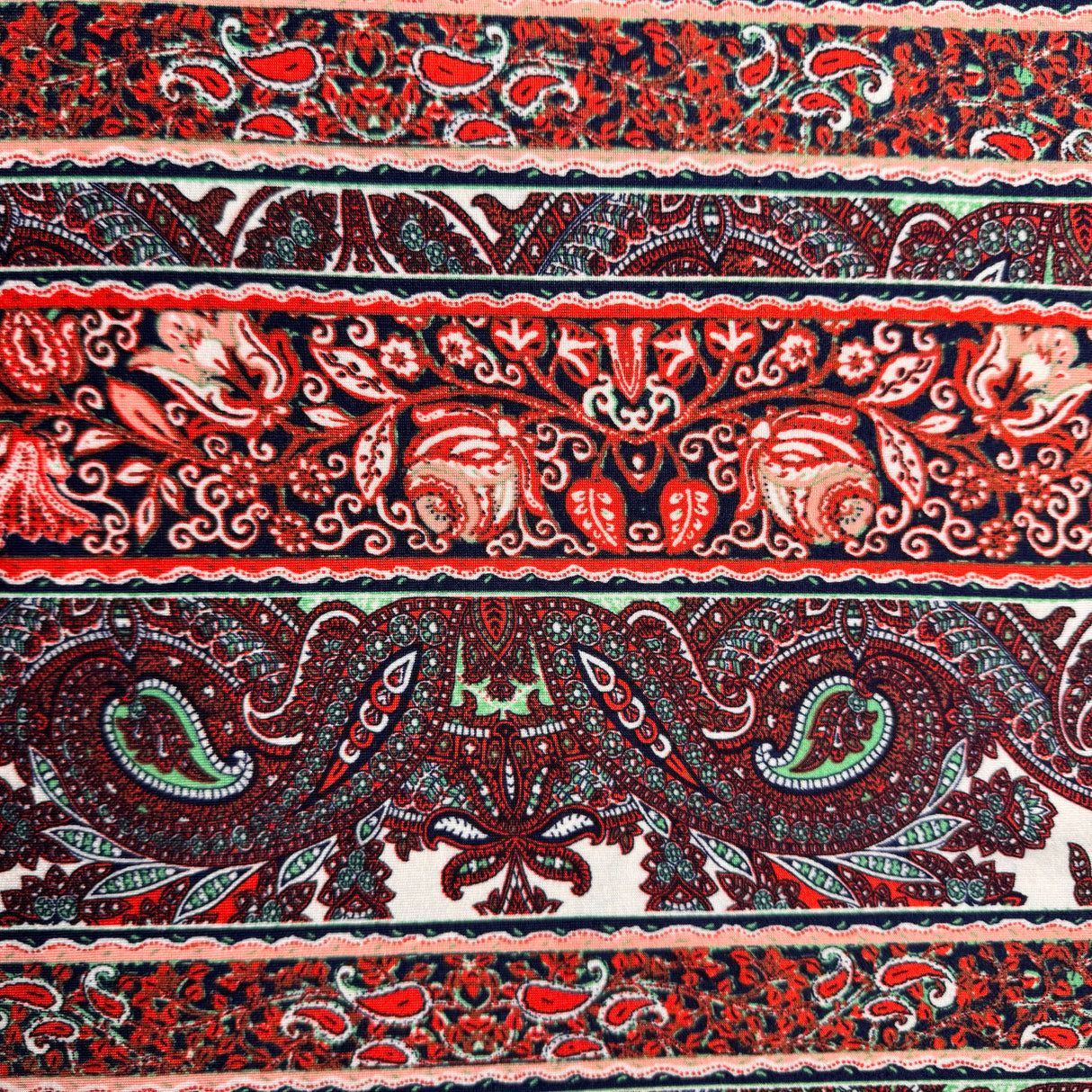 Jersey Knit Fabric, Ornamental Motifs , Horizontal Stripes(5 Styles) - By the Yard