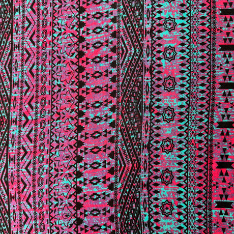 Jersey Knit Fabric, Bohemian Ethnic-Inspired Pattern(4 Types) - By the Yard