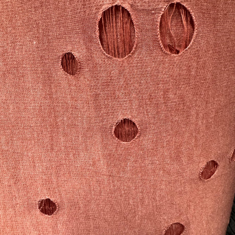 Jersey Knit Fabric, Laser-Cut Oval Cutout, Soft Modern Feminine(7 Types) - By the Yard