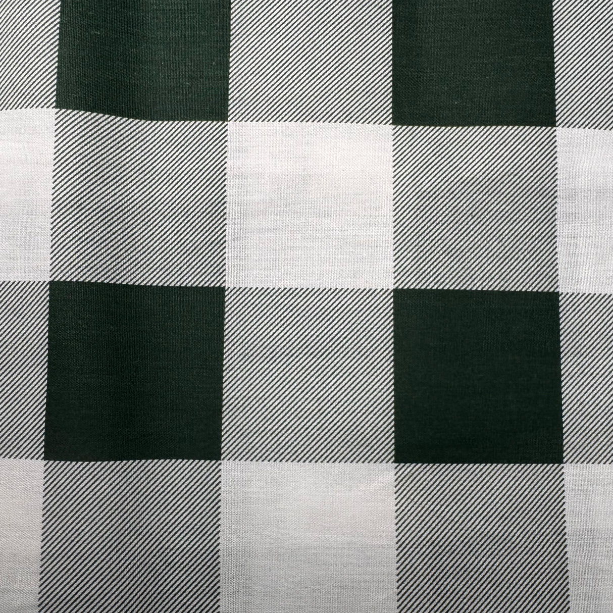 Cotton-Blend Fabric, Medium/Large Color-Block Check(3 Colors) - By the Yard