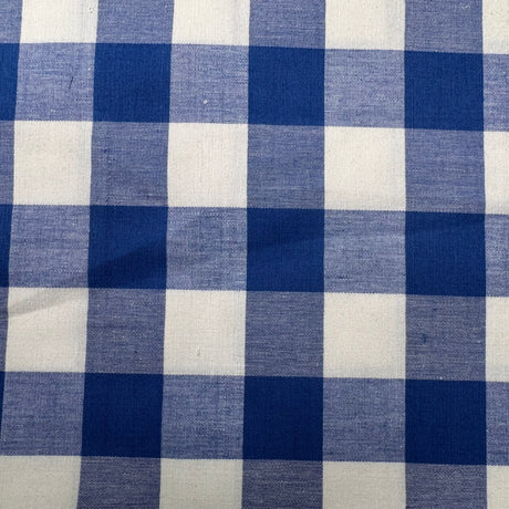 Cotton-Blend Woven Fabric, Medium/Large Color-Block Check(3 Colors) - By the Yard