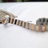 Rhinestone Beaded Chain Trim Ribbon - 5 Yds, LT Tawny