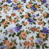 Cotton-Blend Fabric, Rose & Wildflower Scattered Pattern(5 Styles) - By the Yard