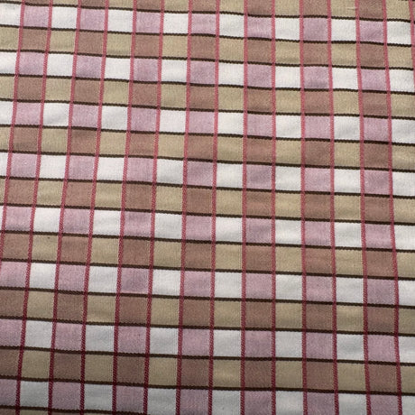 Cotton-Blend Woven Fabric, Small Color-Block Check(4 Colors) - By the Yard
