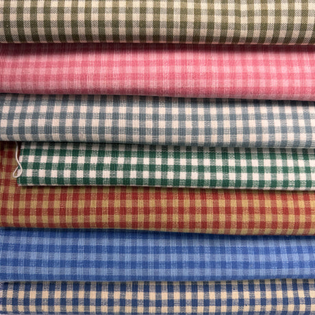 Country Cottage Upholstery Fabric, Small-Scale Gingham Check(7 Styles) - By the Yard