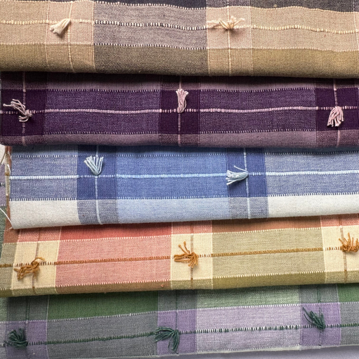 Traditional Cottage Upholstery Fabric, Large-Scale Plaid, Tufted (5 Colorways) - By the Yard