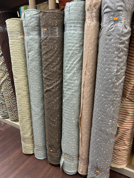 Woven Jacquard Upholstery Fabric, Geometric Dot Mosaic Pattern (5 Styles) - By the Yard