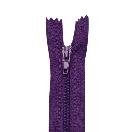 Plastic Normal Zippers: 18", Closed-End, All-Purpose, PURPLE Shade