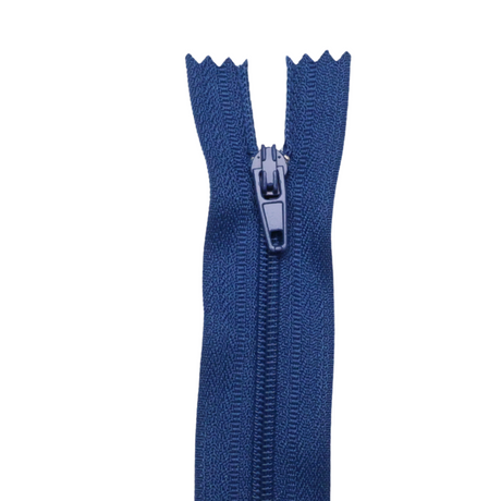 Plastic Normal Zippers: 18", Closed-End, All-Purpose, BLUE Shade