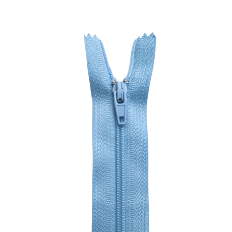 Plastic Normal Zippers: 18", Closed-End, All-Purpose, BLUE Shade
