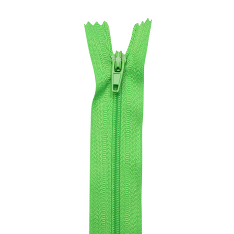Plastic Normal Zippers: 24", Closed-End, All-Purpose, GREEN Shade
