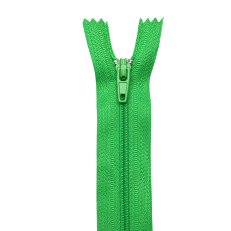 Plastic Normal Zippers: 24", Closed-End, All-Purpose, GREEN Shade
