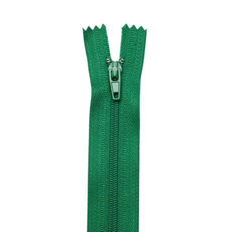 Plastic Normal Zippers: 24", Closed-End, All-Purpose, GREEN Shade