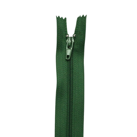Plastic Normal Zippers: 24", Closed-End, All-Purpose, GREEN Shade