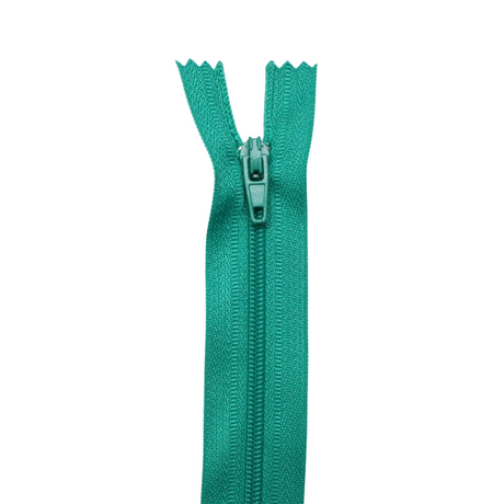 Plastic Normal Zippers: 24", Closed-End, All-Purpose, GREEN Shade