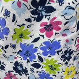 Cartoon Floral Print Poly Fabric Collection – Blue Rose, Garden Bloom & Doodle Flower Designs - By the Yard