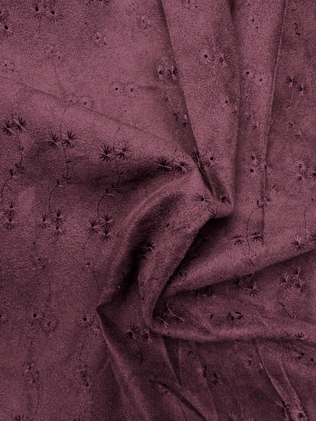 Embroidered Faux Suede Fabric – By the Yard