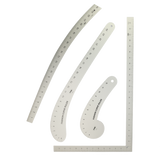 Metal Ruler Set:  Included Rulers(3 Curved Rulers, 1 Rectangle Ruler) #MRS01