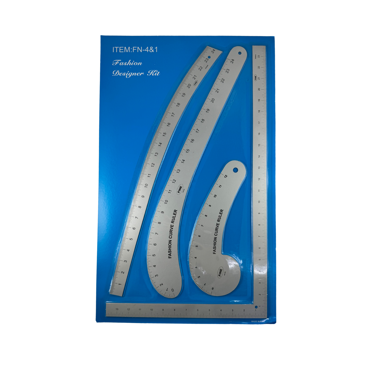Metal Ruler Set:  Included Rulers(3 Curved Rulers, 1 Rectangle Ruler) #MRS01
