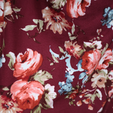 Double Brushed Jersey Knit Fabric Floral Rose Print(#IT608) - By The Yard