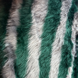 Faux Fur Fabric – Green & Gray Stripe(#FF02) by Yard
