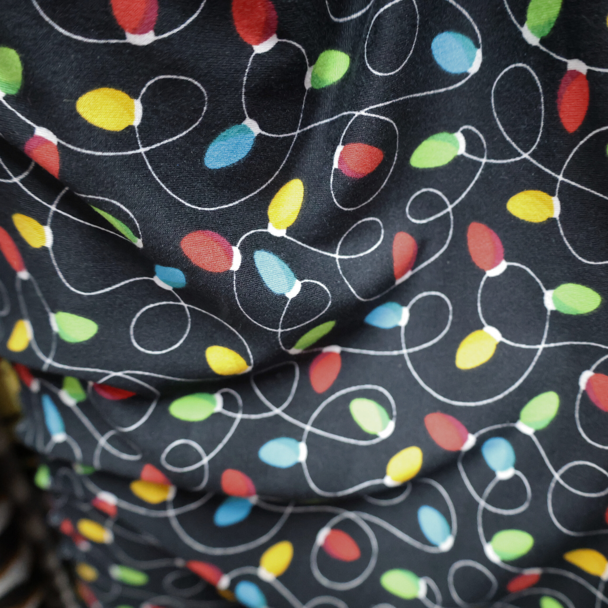 Double Brushed Jersey Knit Fabric Fabric(holiday lights)#IT601 -  By The Yard