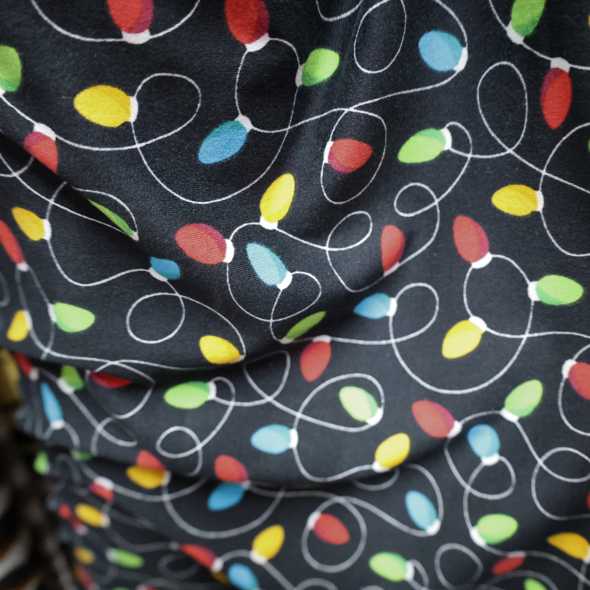 Double Brushed Jersey Knit Fabric Fabric(holiday lights)#IT601 -  By The Yard