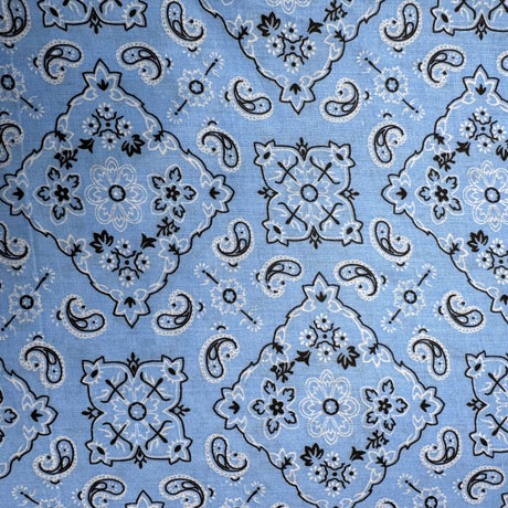 Cotton Blend Fabric, Paisley-Bandana Motif Pattern(7 Colors) - By the Yard