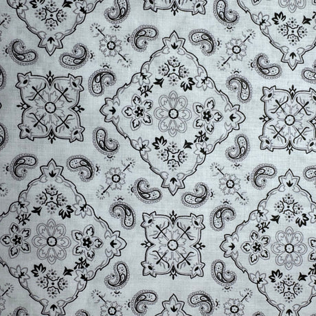 Cotton Blend Fabric, Paisley-Bandana Motif Pattern(7 Colors) - By the Yard