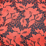 Embroidered Elegant Lace Fabric, Light Red, By the Yard