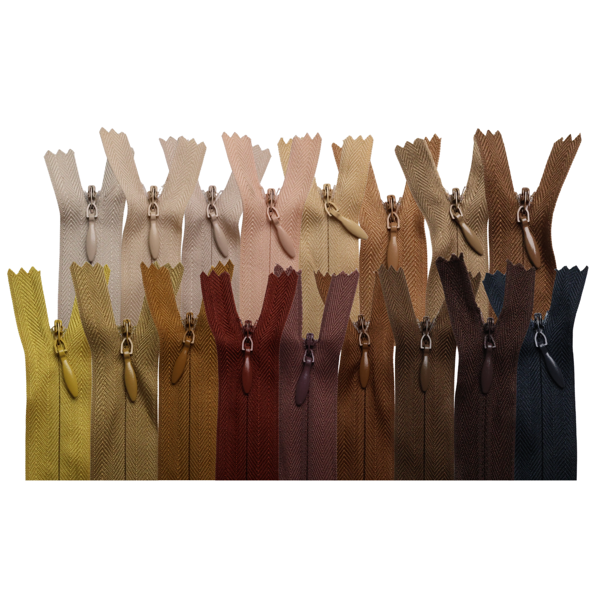 All Purpose, Plastic Invisible Zippers -18", Neutral Shade