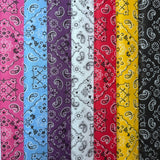 Cotton-Blend Fabric, Paisley-Bandana Motif Pattern(7 Colors) - By the Yard