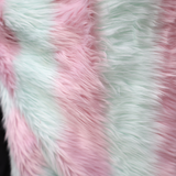 Faux Fur Fabric - Pastel Striped (Pink & Mint) (#FF07) By the Yard