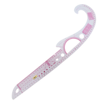 Plastic Rulers: 14 Curved Rulers, 1 Tringle Scale Ruler, 1 Pattern Ruler