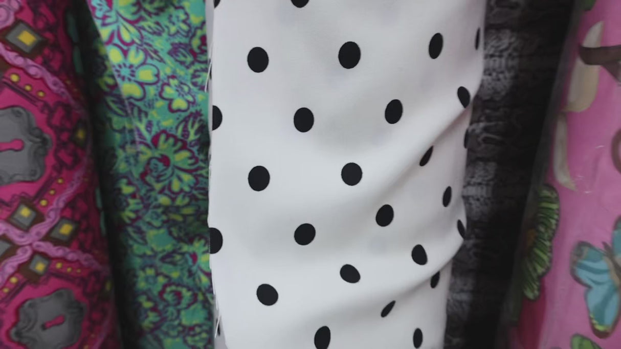 Stretch Poly Cotton Polka Dot Fabric(#CPS01) By Yard